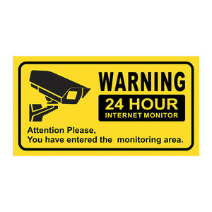 Autocollants d'avertissement : Zone de surveillance Internet 24h/24, autocollants rectangulaires en papier auto-adhésifs avec pelliculage brillant pour voiture - Product Image 3