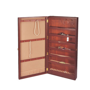 Armoire à bijoux rectangulaire en bois avec doublure en velours, multi-compartiments, pour colliers, bracelets et boucles d'oreilles - Product Image 5