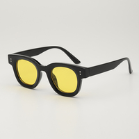 Lunettes de soleil carrées Midey anti-UV pour hommes, motif léopard vintage, monture épaisse noire