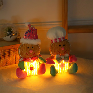 Adornos Navideños de Galleta de Jengibre, Juego de Figuras Decorativas en Posición Sentada para Fiestas, Viene en Bolsas, Decoración Luminosa - Product Image 2