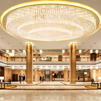 Lustre suspendu en cristal LED à intensité variable, CRI 80 élevé, pour hôtel, éclairage de hall de luxe