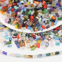 Zhubi 2X4MM facettes Rectangle perles de verre coloré synthétique cristal Tube perles pour la fabrication de bijoux bricolage artisanat fait main