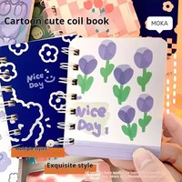 Penjualan terlaris 2024 notebook koil seri bunga ins kartun alat tulis siswa grosir mini-portabel A7 notebook kecil untuk menulis