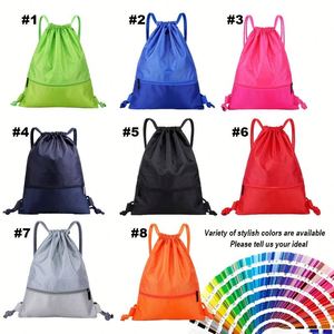 Wholesale Custom <b>Drawstring</b> Bags with Logo Nylon Outdoor Sports <b>Backpack</b> Draw String - Product Image 2