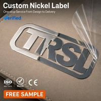 Özel Metalik Ayna Gümüşü 3D Logo Elektrokaplama Rozeti Çıkartması Marka Adı Elektroform Metal Transfer Etiketi Nikel Etiket