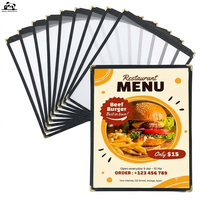 Pochettes de menu durables format A3, à panneau unique, en PVC transparent, pour menus de restaurant et livres de menus alimentaires