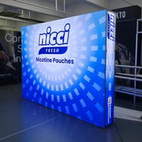 Stand d'exposition portable 10x10 Pop-up sans outil avec toile SEG rétroéclairée par LED pour salon professionnel