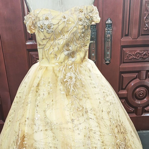 Golden Choir Dress 2025 Spring Performance Long Skirt <b>Sequins</b> Stage Wear Girls Adult - Product Image 3