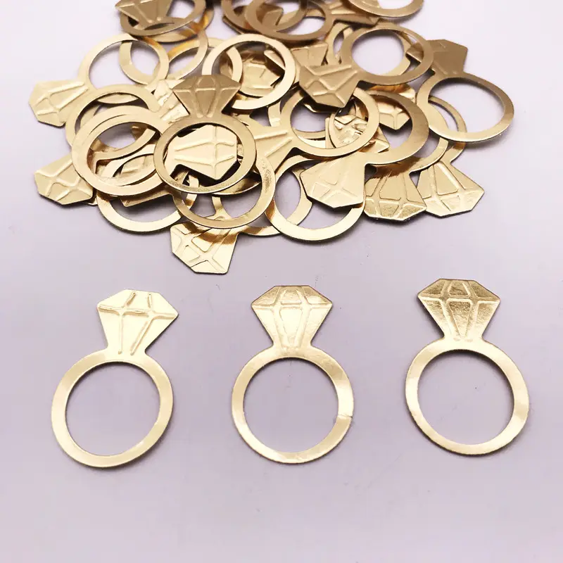 Confetti แหวนเพชรสีทอง,ของตกแต่งโต๊ะงานแต่งงานสีทองบรรจุหลวมใหม่