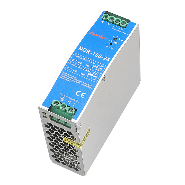 NDR-150-24 V Power Supply 24V DC  0~5A,127 ~ 373VDC