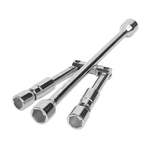 Llave Universal Compacta Plegable con Recubrimiento de Cromo, Llave para Tuercas de Rueda, 4 Vías, 14 Pulgadas, para Cambio de Neumáticos de Repuesto - Product Image 1