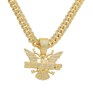 Collier Pendentif Aigle Animalier Design Hip-Hop Populaire Personnalisé Plaqué Or Argent pour Hommes Bijoux de Mode Vente en Gros - Product Image 6