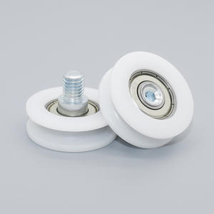 ล้อปรับระดับสำหรับอุปกรณ์ส่งกำลังแบบสกรู M8 ล้อนำทางรูปตัวยูเว้าทำจาก POM (โพลีออกซีเมทิลีน)  ลูกรอกเคลือบยาง - Product Image 4