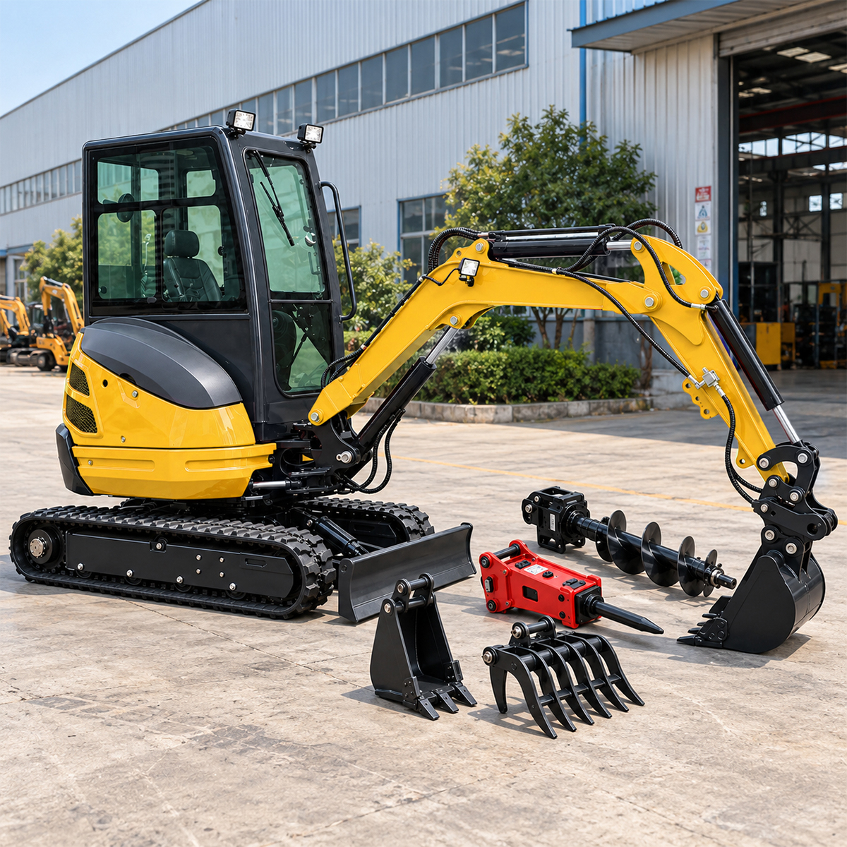 Free Shipping 2Ton 3Ton Mini Excavator EPA Earth Moving Machinery Compact Crawler Digger 1Ton Mini Excavator for Sale