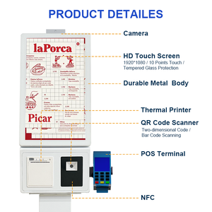 Kiosco de Pago Comercial para Bares y Tiendas, Kiosco de Pago con Menú, Terminal de Pago con Pantalla Táctil Android/<span class=keywords><strong>Windows</strong></span>/Linux para Cafeterías - Product Image 3