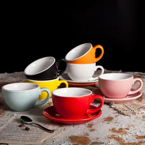 Fabrik Hochwertige benutzer definierte Juego De Tazas Para Cafe Con Logo Keramik Kaffeetasse Tasse mit Untertasse Set