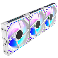 Ventilador de PC Inalámbrico AntarcChill para Juegos, 120 mm, ARGB, 3 Piezas, Kit de Refrigeración por Agua para CPU con Gabinete para Caja de Ordenador