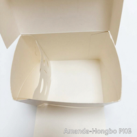 Boîte à gâteau individuelle en papier alimentaire jetable personnalisée avec emplacement pour bloc réfrigérant et compartiment porte-fourchette