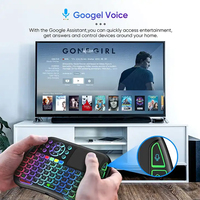 Topleo Mini teclado A6 control de voz remoto Air mouse LED retroiluminado teclado de mano para Android TV box Mini teclado inalámbrico