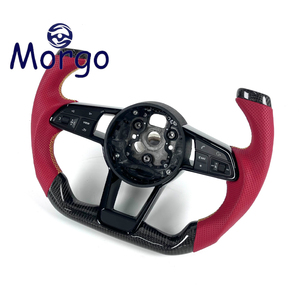 Volant en fibre de carbone style F1 avec cuir rose pour <span class=keywords><strong>Audi</strong></span> <span class=keywords><strong>RS4</strong></span> A4 B8.5 TT 8J S8 D4 S4 RS3 8V A6 C6 <span class=keywords><strong>MK1</strong></span> - Product Image 5