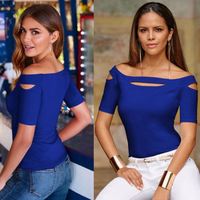 Vente en gros d'usine vêtements d'été décontractés pour filles à la mode vacances sexy col fendu épaule rosée vêtements pour femmes à manches courtes robe chemise et haut