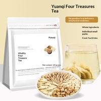 Thé santé mélangé Yuanqi Quatre Trésors avec Astragale et Ginseng américain en sachets de thé triangulaires individuels de 125g