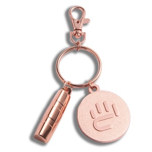 Unique Souvenir Gift Wholesale Factory <b>Custom</b> Embossed Logo Design Luxury Gold Rose <b>Keychain</b> - Product Image 2