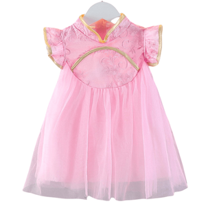 Abito Cheongsam Autunnale per Bambine <span class=keywords><strong>in</strong></span> Stile Cinese, Vestito da Principessa con Gonna <span class=keywords><strong>in</strong></span> Tulle Soffice - Product Image 1