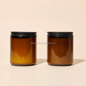 Tarros de Conserva Reutilizables de Vidrio Ámbar de 8 Onzas de North Mountain Supply, Cilíndricos y Rectos, con Tapas Metálicas Negras, <span class=keywords><strong>Caja</strong></span> de 12 - Product Image 3