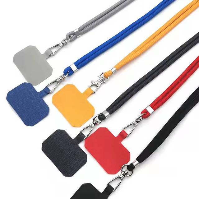 Factory Directly TPU PVC Silicone Crossbody Necklace Phone Case Strap Lanyard Durable Card Patch Safety Tether 120cm Length
