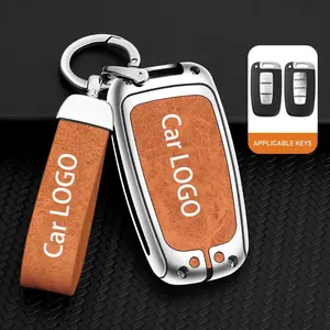 Zinc Alloy Car Key Case Cover Emblem Leather Keychain For KIA Sportage Forte Rio Ceed Cerato K5 Niro Sorento Optima Soul Picanto