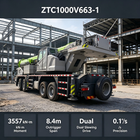 Grue montée sur camion d'occasion 100t, flèche de 60,5m, châssis 8x4, moteur Yuchai 430HP pour la construction d'aéroports et de hangars