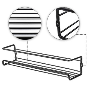 Wall Mounted Spice <b>Rack</b> With Jars 6 <b>Bottle</b> Capacity Foldable Easy Cleaning <b>Storage</b> Organizer For Kitchen Seasoning <b>Rack</b> - Product Image 4