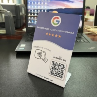 Support de code QR dynamique NFC pour avis Google sur les restaurants, en PVC acrylique, 13,56 MHz, autocollant de menu NFC pour table, affichage social NFC Google