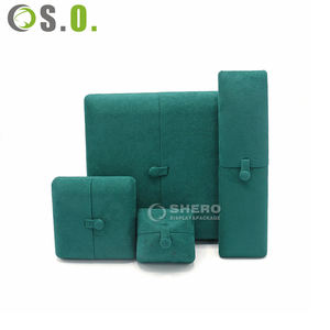 Wholesale Hot Sell Blue Double door <b>Jewelry</b> Package Set PU <b>Leather</b> Necklace Ring <b>Jewelry</b> Packaging Box with Logo - Product Image 6