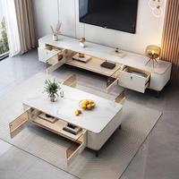 Meuble TV et Table Basse Économiques avec Fonction Rétractable pour Chambre, Hôtel, Appartement – Support TV en Bois de Luxe