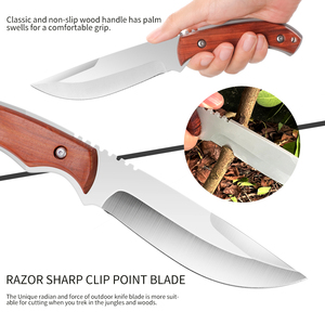 Cuchillos de caza de autodefensa de supervivencia al aire libre para acampar con mango de goma Cuchillo de soporte OEM personalizable