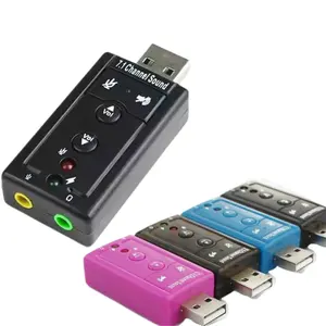 Adaptor kartu suara USB Audio 3D, Headset mikrofon profesional 7.1 Saluran, adaptor kartu suara USB Audio 3D 3.5mm untuk Win XP / 78 Android Linux