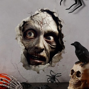 Pegatina de Pared 3D de Halloween con Monstruo Zombi de Ojos Rojos, Pegatina Autoadhesiva de Horror para Casa Embrujada, Decoración de Pared Terrorífica - Product Image 3