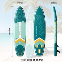 Vente en gros : Planche de paddle gonflable tropicale turquoise 11' x 33" avec double pagaie, ensemble complet Drop Stitch, usine OEM, CE, BSCI