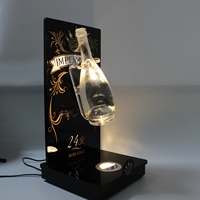 Nouveau design rotatif de bureau LED éclairage Glorifier vin affiche acrylique bouteille de vin présentoirs