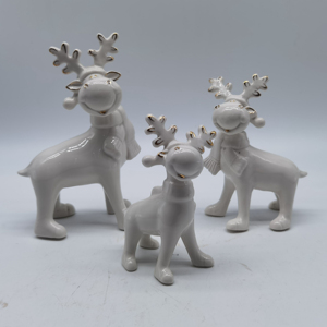 Adorno Navideño <span class=keywords><strong>de</strong></span> <span class=keywords><strong>Reno</strong></span> <span class=keywords><strong>de</strong></span> Cerámica, Decoración para el Hogar, Figura Decorativa para Mesa - Product Image 3
