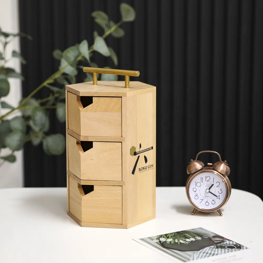 थोक लकड़ी के आभूषण बॉक्स उपहार पैकेजिंग आभूषण बॉक्स दराज सजावट के साथ अनुकूलित लकड़ी के बॉक्स