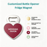 Décapsuleur magnétique en métal OEM, logo personnalisé, en acier inoxydable, souvenir de mariage, cadeau, vente en gros, direct usine