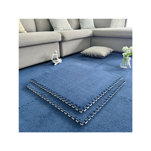 Alfombra Moderna de Espuma Entrelazada, Cuadrada, Antideslizante, para Sala de Estar, Dormitorio, Alfombra de Gateo para Niños, Patrón Geométrico, Lavable a Mano - Product Image 5