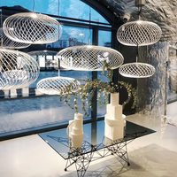 Nouveau lustre lanterne à ressort en acier inoxydable avec fonction rétractable et pliable, tissage creux exquis par des artistes