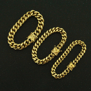 Hot Selling Popular Simple Stainless Steel Gold Silver Plated Geometric Bracelet Hiphop <b>Men</b> Chain Bracelets Fashion Jewelry - Product Image 1