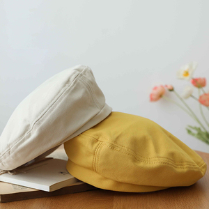 Chapeaux béret avec logo personnalisé pour femmes et filles, béret d'artiste français simple de couleur unie, casquette, cadeaux promotionnels - Product Image 3