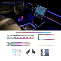 Lumière ambiante gravée au laser pour Tesla Model 3/Model Y 2021-2022 Éclairage ambiant intérieur de voiture amélioré
