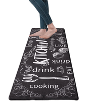 Tapis de sol de cuisine antidérapant en mousse PVC avec motifs géométriques et fleurs, forme rectangulaire, lavable, épaisseur 4 mm, style classique
